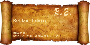 Rotter Edvin névjegykártya